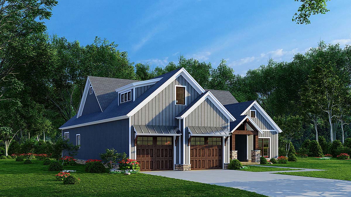 Bungalow, Cottage, Craftsman, Farmhouse, Traditional Plan with 1958 Sq. Ft., 3 Bedrooms, 2 Bathrooms, 2 Car Garage Picture 3