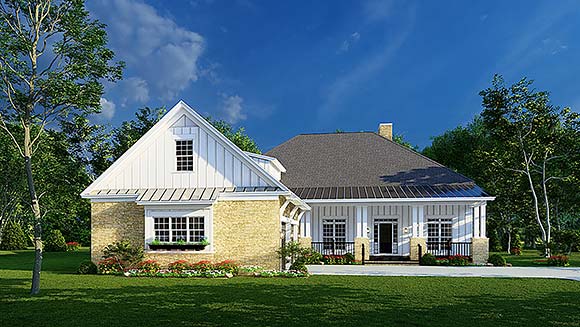 Bungalow, Country, Craftsman, Farmhouse, Southern, Traditional House Plan 82664 with 3 Beds, 2 Baths, 2 Car Garage Elevation