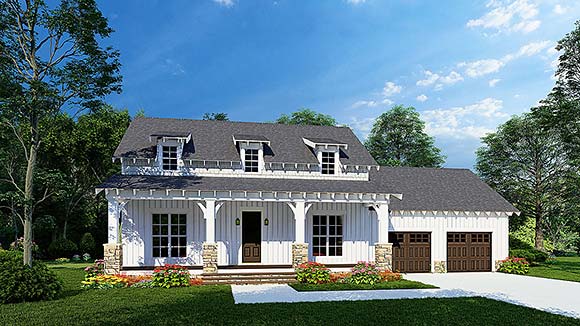 Coastal, Country, Farmhouse, Southern, Traditional House Plan 82665 with 3 Beds, 3 Baths, 2 Car Garage Elevation