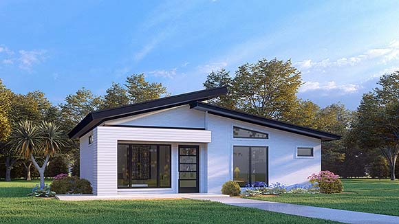 Contemporary, Modern House Plan 82684 with 3 Beds, 2 Baths Elevation