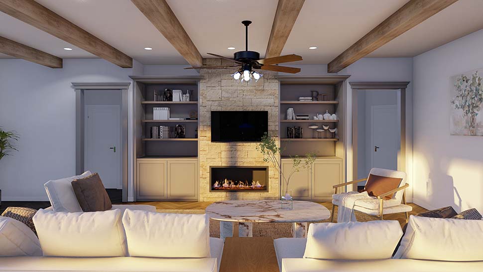 Craftsman, European, French Country Plan with 8769 Sq. Ft., 6 Bedrooms, 9 Bathrooms, 5 Car Garage Picture 7