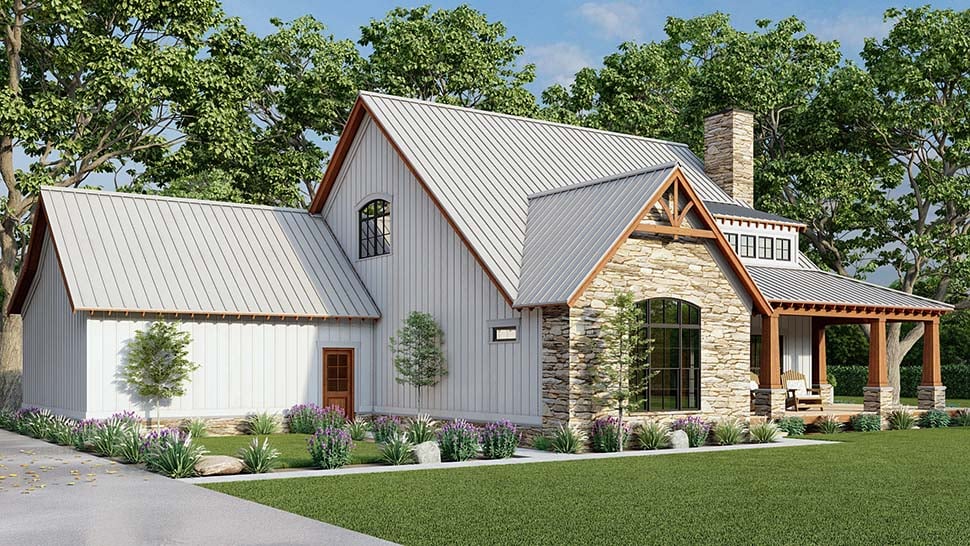Bungalow, Cabin, Country, Craftsman, Farmhouse Plan with 2278 Sq. Ft., 3 Bedrooms, 3 Bathrooms, 2 Car Garage Picture 4