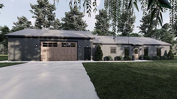Barndominium, Farmhouse House Plan 82699 with 3 Beds, 2 Baths, 1 Car Garage Elevation