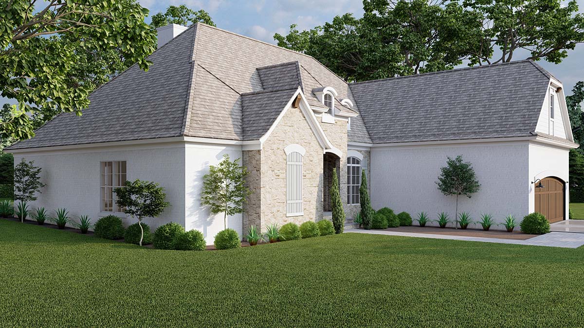European, French Country, Traditional Plan with 2565 Sq. Ft., 4 Bedrooms, 5 Bathrooms, 2 Car Garage Picture 3