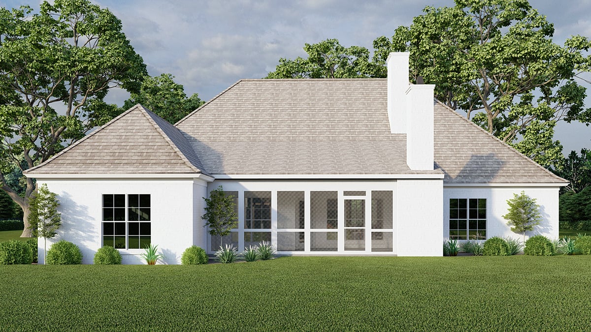 European, French Country, Traditional House Plan 82702 with 4 Beds, 5 Baths, 2 Car Garage Rear Elevation