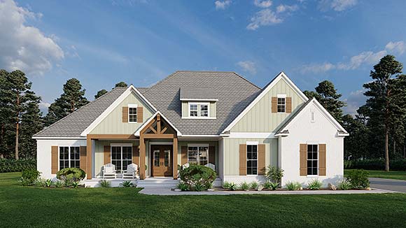 Bungalow, Craftsman, Farmhouse, Traditional House Plan 82705 with 4 Beds, 5 Baths, 2 Car Garage Elevation