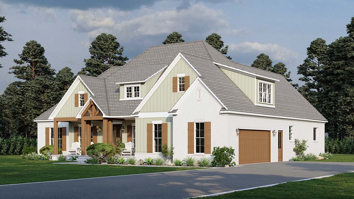 Bungalow, Craftsman, Farmhouse, Traditional Plan with 2638 Sq. Ft., 4 Bedrooms, 5 Bathrooms, 2 Car Garage Picture 2