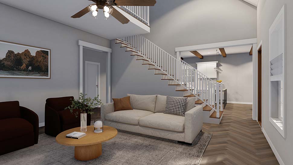 Cabin, Farmhouse Plan with 1571 Sq. Ft., 2 Bedrooms, 3 Bathrooms Picture 7