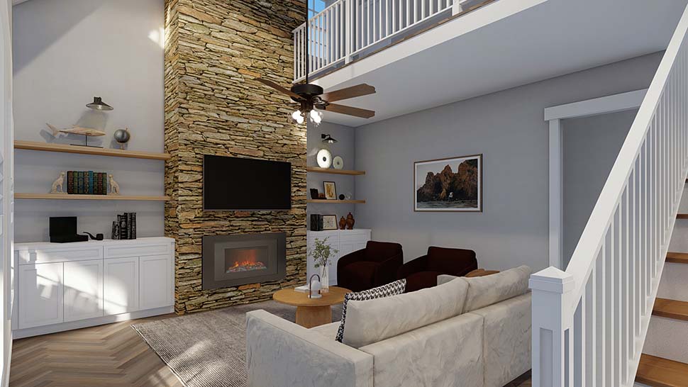 Cabin, Farmhouse Plan with 1571 Sq. Ft., 2 Bedrooms, 3 Bathrooms Picture 8