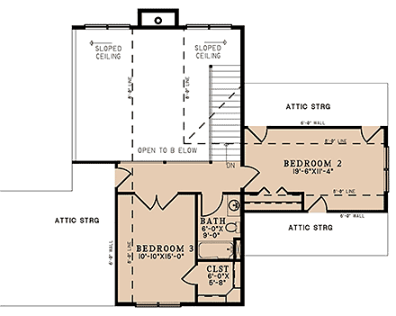 Bungalow, Cabin, Coastal, Cottage, Craftsman, Farmhouse, Traditional House Plan 82709 with 3 Beds, 3 Baths Second Level Plan
