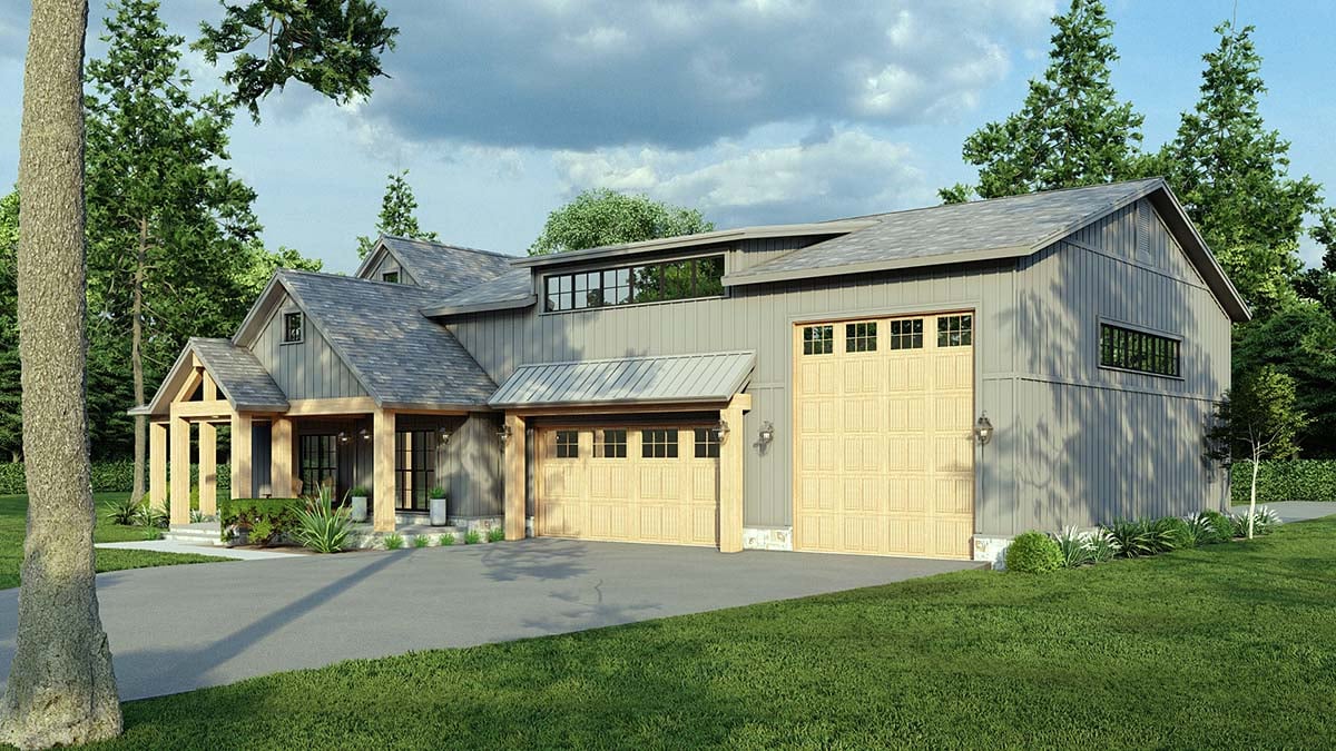 Bungalow, Contemporary, Country, Craftsman, Farmhouse, Traditional Plan with 2556 Sq. Ft., 4 Bedrooms, 3 Bathrooms, 3 Car Garage Picture 2