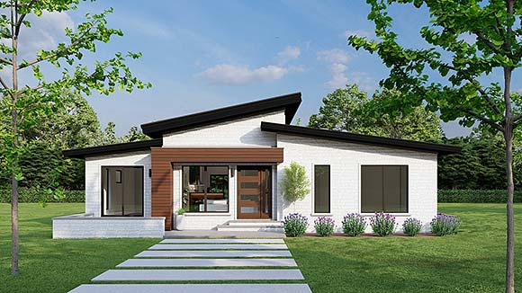 Contemporary, Modern House Plan 82718 with 3 Beds, 3 Baths Elevation