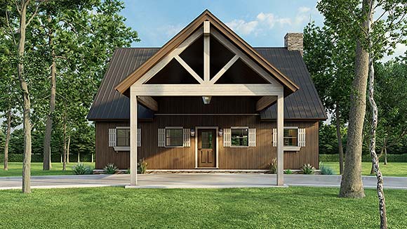 Bungalow, Cabin, Country, Craftsman, Southern, Traditional House Plan 82721 with 3 Beds, 3 Baths Elevation