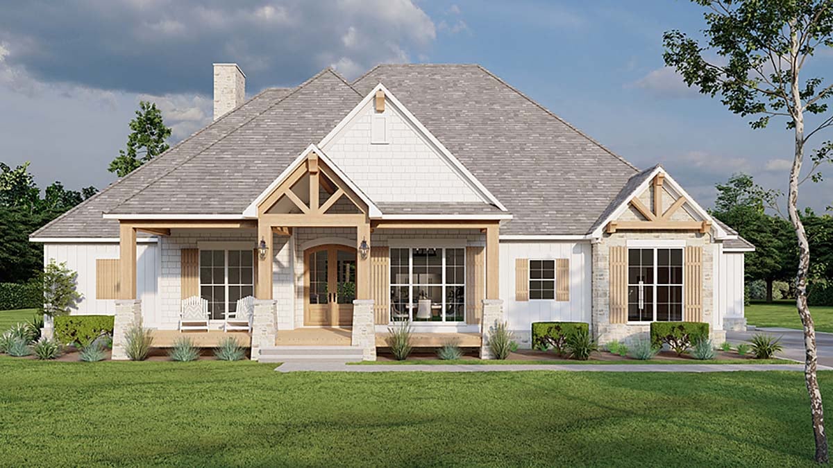 House Plan 82723 - Traditional Style with 2442 Sq Ft, 3 Bed, 3 Ba |  COOLhouseplans.com, image size:1200x675