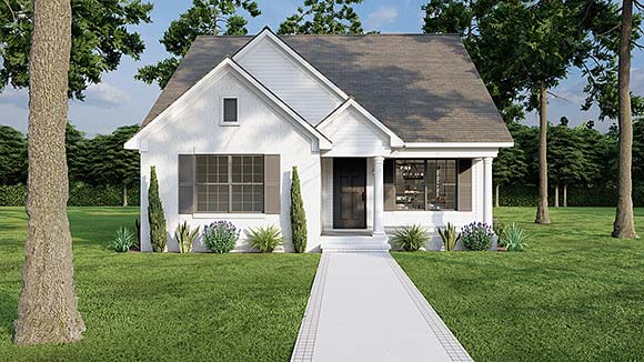 Country, Southern, Traditional House Plan 82729 with 3 Beds, 2 Baths Elevation
