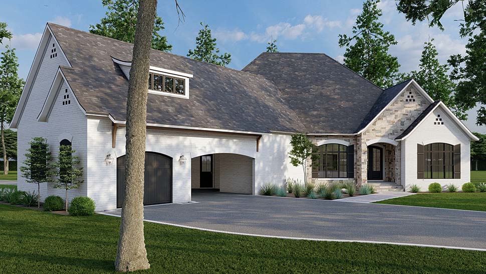 Bungalow, Craftsman, European, French Country, Southern Plan with 2826 Sq. Ft., 3 Bedrooms, 3 Bathrooms, 1 Car Garage Picture 4