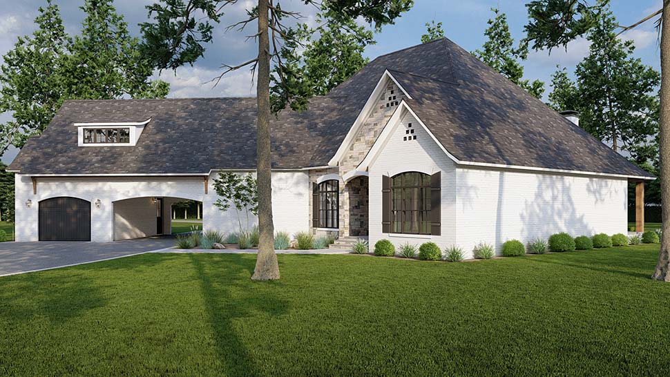 Bungalow, Craftsman, European, French Country, Southern Plan with 2826 Sq. Ft., 3 Bedrooms, 3 Bathrooms, 1 Car Garage Picture 5