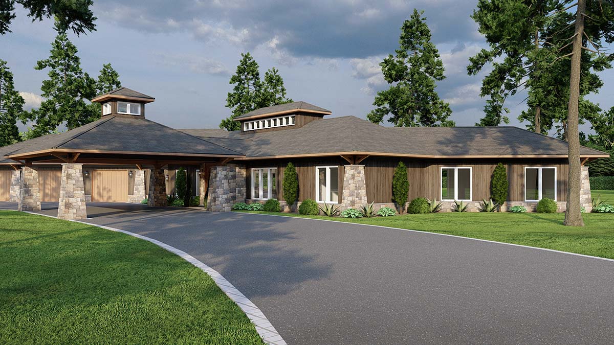 Contemporary, Prairie, Tuscan Plan with 3638 Sq. Ft., 4 Bedrooms, 3 Bathrooms, 3 Car Garage Picture 2