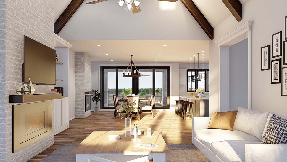 Contemporary, European, French Country Plan with 3299 Sq. Ft., 4 Bedrooms, 4 Bathrooms, 2 Car Garage Picture 11