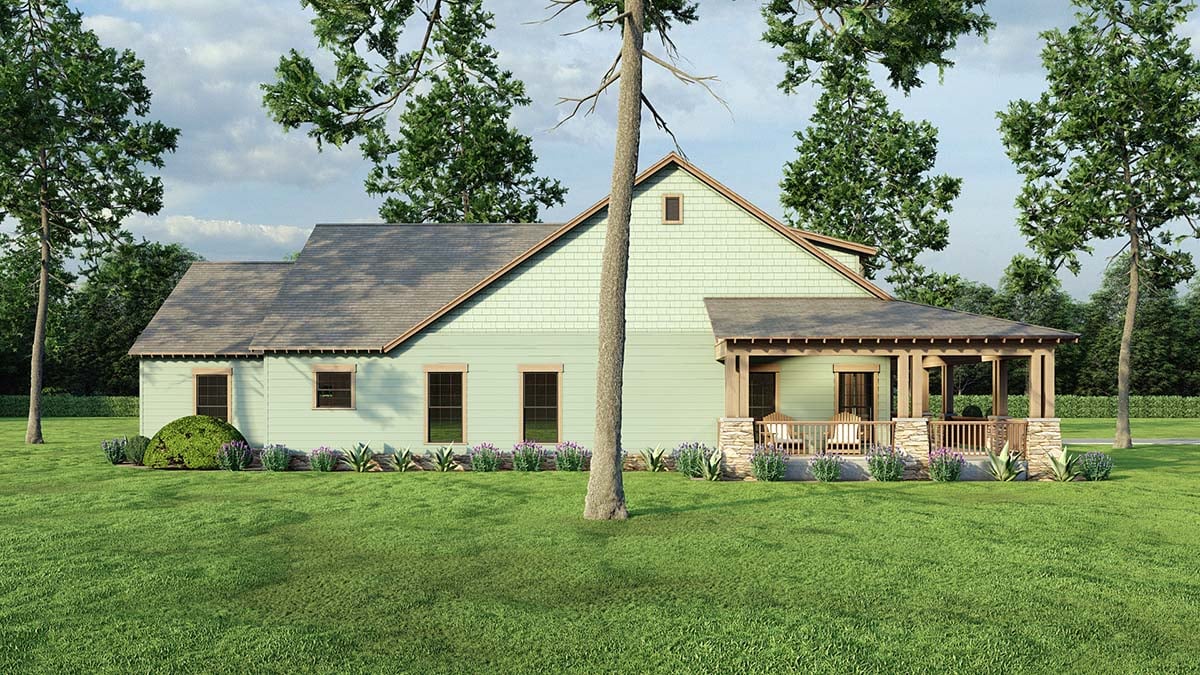 Cabin, Country, Farmhouse, Southern Plan with 1805 Sq. Ft., 2 Bedrooms, 2 Bathrooms, 2 Car Garage Picture 3