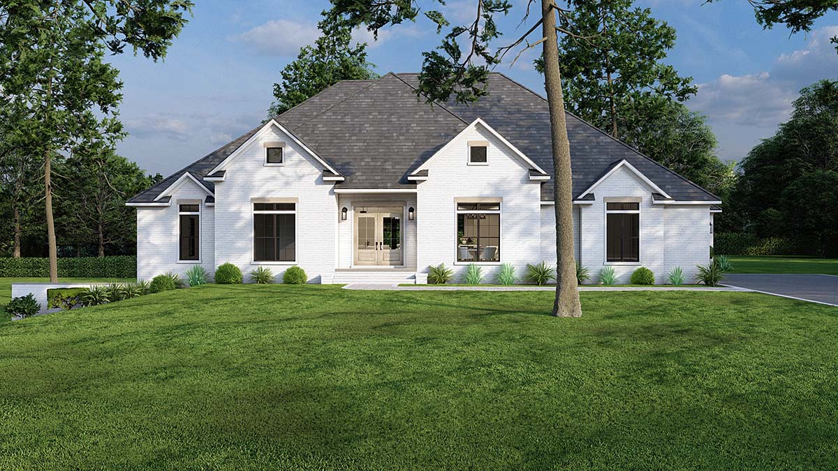 Bungalow, Contemporary, Craftsman, Traditional Plan with 2886 Sq. Ft., 4 Bedrooms, 4 Bathrooms, 2 Car Garage Elevation