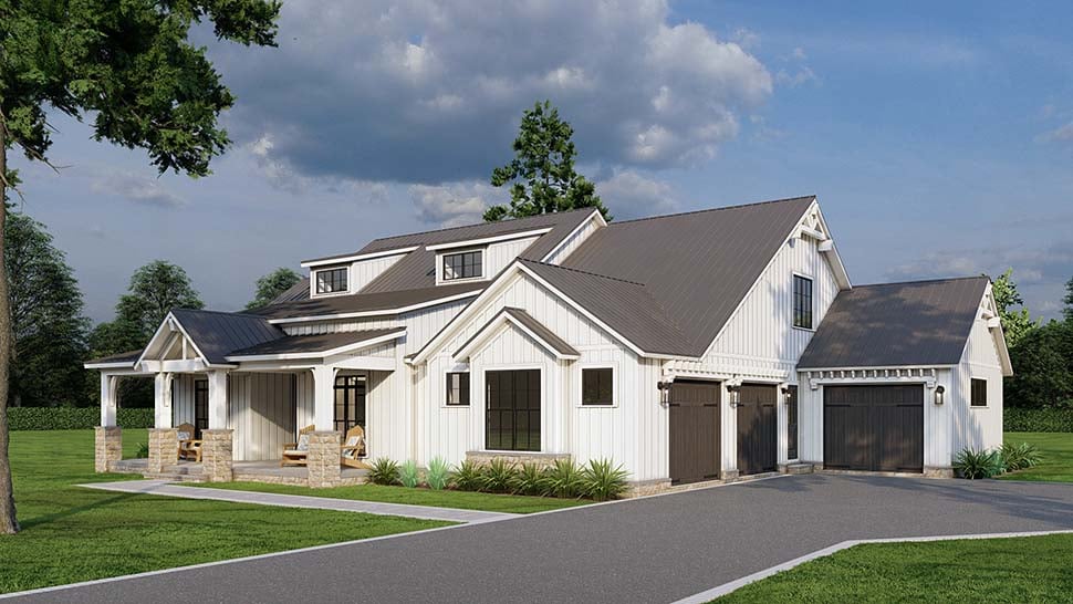 Barndominium, Country, Southern, Traditional Plan with 2679 Sq. Ft., 4 Bedrooms, 4 Bathrooms, 3 Car Garage Picture 4