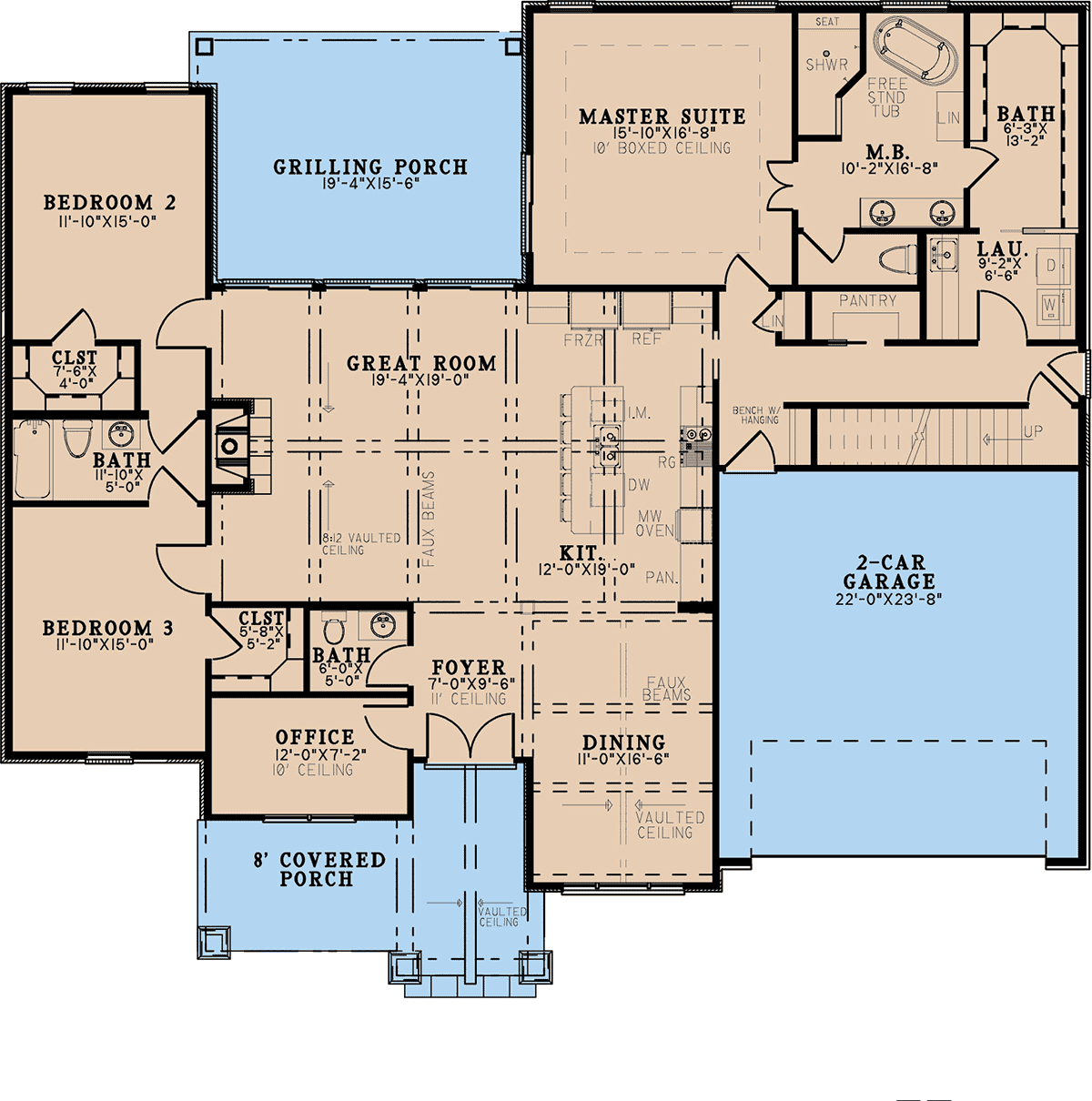 House Plan 82744 - Craftsman Style with 2380 Sq Ft, 3 Bed, 3 Bath