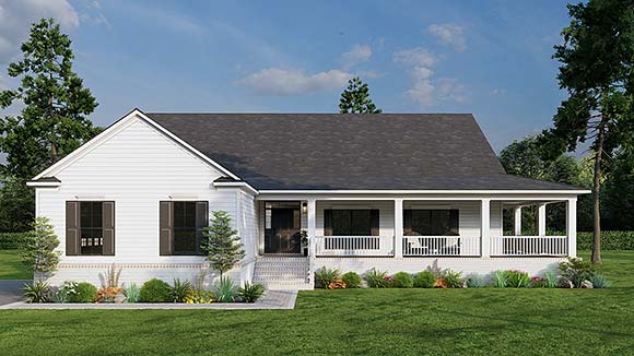 Farmhouse House Plan 82745 with 3 Beds, 3 Baths, 2 Car Garage Elevation