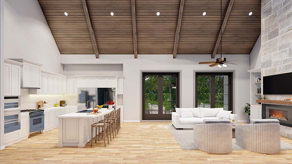 European, French Country, Southern, Traditional Plan with 4118 Sq. Ft., 4 Bedrooms, 4 Bathrooms, 3 Car Garage Picture 12