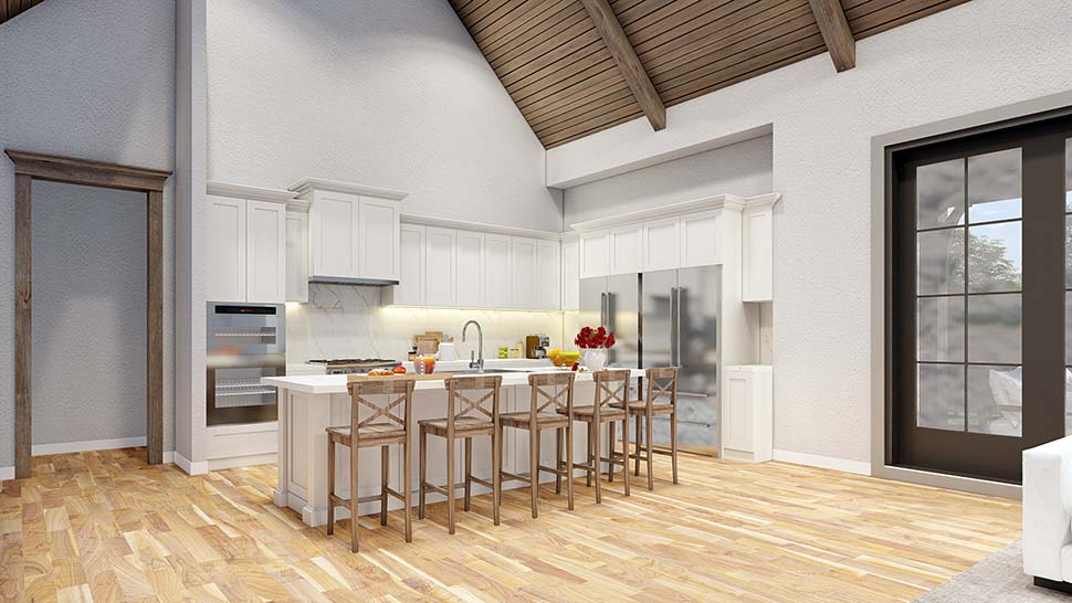 European, French Country, Southern, Traditional Plan with 4118 Sq. Ft., 4 Bedrooms, 4 Bathrooms, 3 Car Garage Picture 13