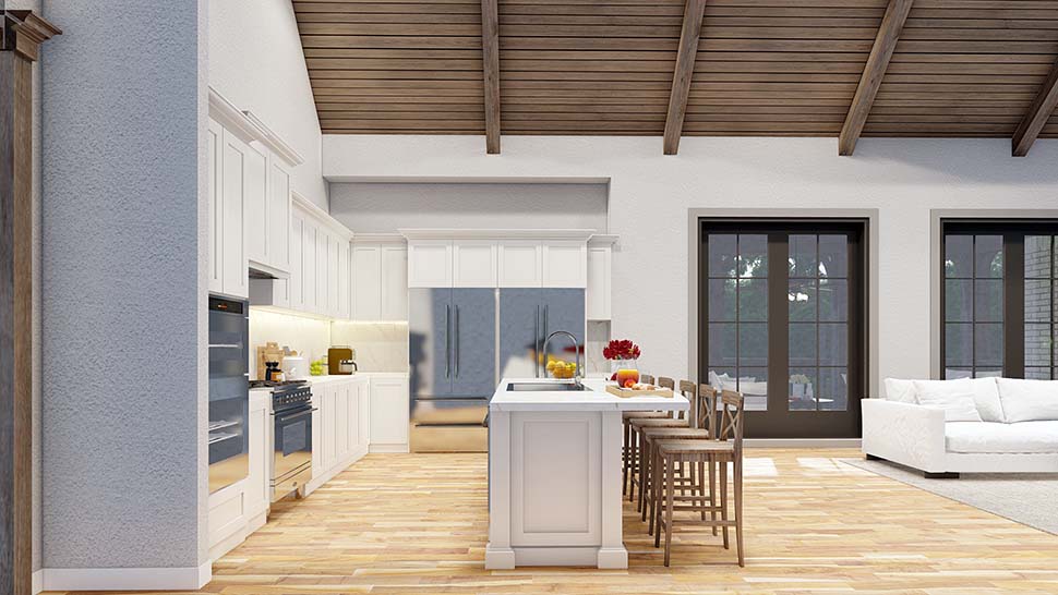 European, French Country, Southern, Traditional Plan with 4118 Sq. Ft., 4 Bedrooms, 4 Bathrooms, 3 Car Garage Picture 14