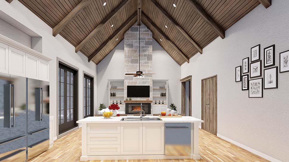 European, French Country, Southern, Traditional Plan with 4118 Sq. Ft., 4 Bedrooms, 4 Bathrooms, 3 Car Garage Picture 15