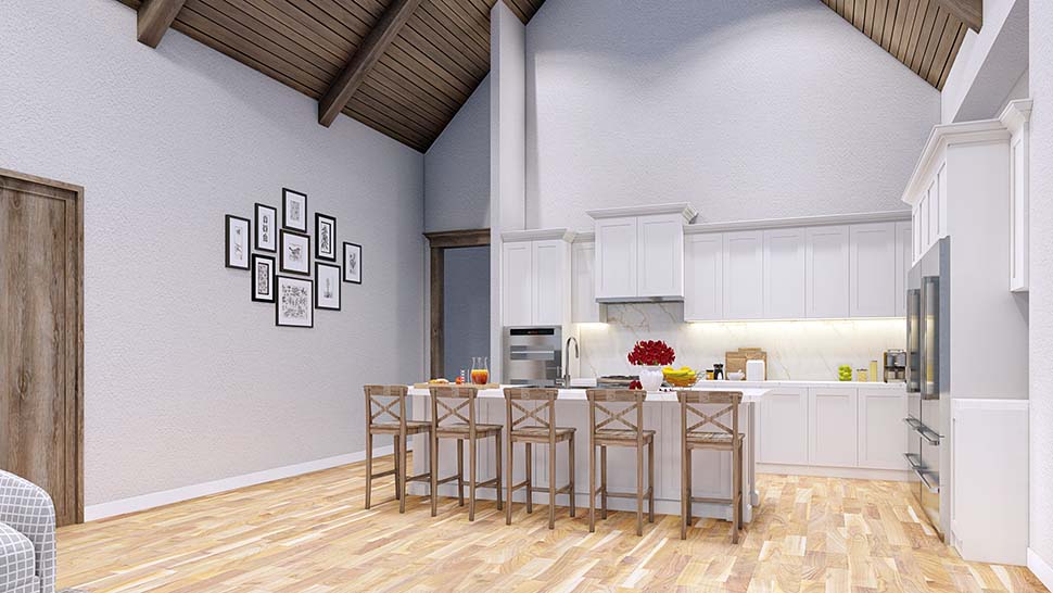 European, French Country, Southern, Traditional Plan with 4118 Sq. Ft., 4 Bedrooms, 4 Bathrooms, 3 Car Garage Picture 16