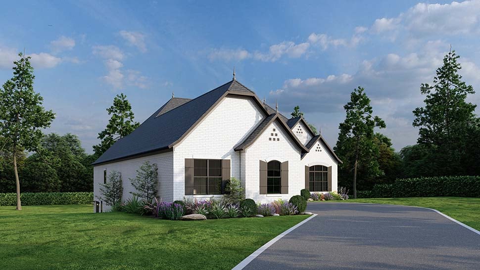 European, French Country, Southern, Traditional Plan with 4118 Sq. Ft., 4 Bedrooms, 4 Bathrooms, 3 Car Garage Picture 5