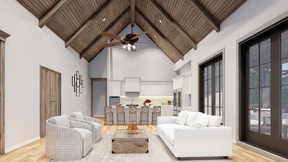 European, French Country, Southern, Traditional Plan with 4118 Sq. Ft., 4 Bedrooms, 4 Bathrooms, 3 Car Garage Picture 8