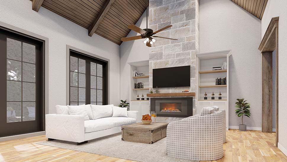 European, French Country, Southern, Traditional Plan with 4118 Sq. Ft., 4 Bedrooms, 4 Bathrooms, 3 Car Garage Picture 9