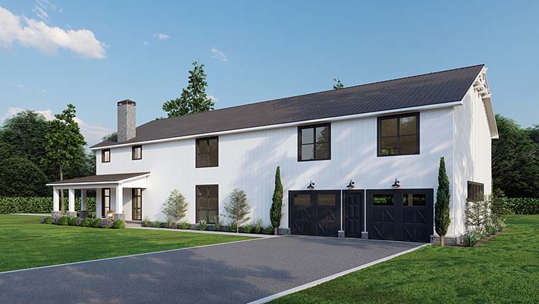 Barndominium, Farmhouse Plan with 3779 Sq. Ft., 5 Bedrooms, 6 Bathrooms, 4 Car Garage Picture 6