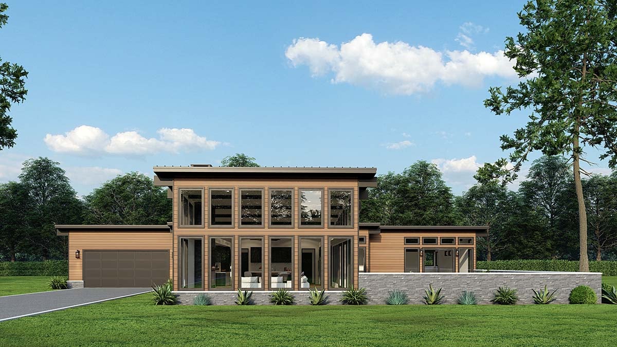 Coastal, Contemporary, Modern Plan with 2480 Sq. Ft., 3 Bedrooms, 3 Bathrooms, 2 Car Garage Elevation