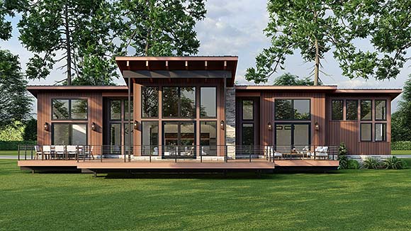 Coastal, Contemporary, Modern House Plan 82760 with 2 Beds, 3 Baths Elevation