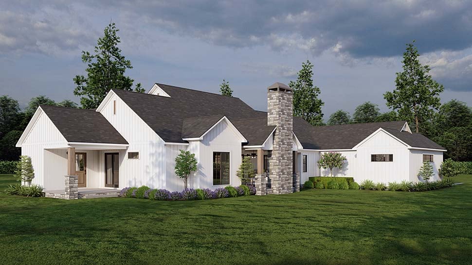 Barndominium, Farmhouse Plan with 2930 Sq. Ft., 4 Bedrooms, 4 Bathrooms, 3 Car Garage Picture 7