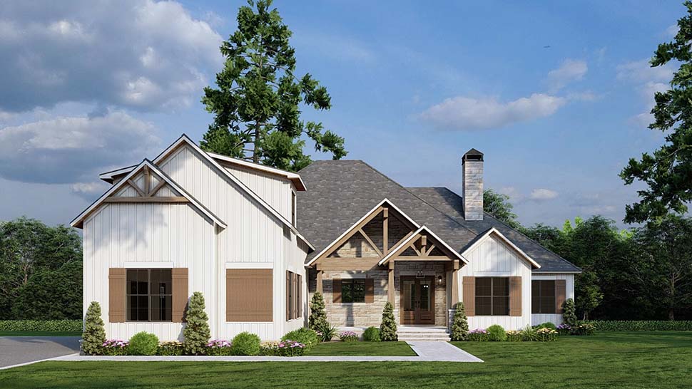 Craftsman, Traditional Plan with 3106 Sq. Ft., 3 Bedrooms, 4 Bathrooms, 2 Car Garage Picture 4