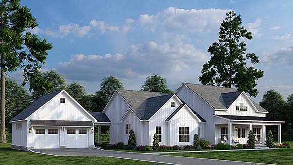 Barndominium, Farmhouse House Plan 82766 with 3 Beds, 3 Baths, 2 Car Garage Elevation