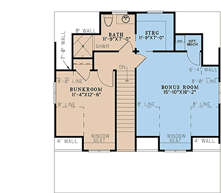 Coastal, Farmhouse House Plan 82768 with 3 Beds, 4 Baths Second Level Plan