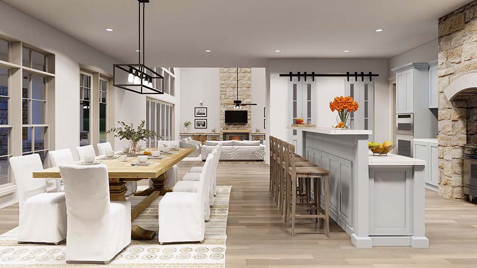 Country, Farmhouse Plan with 5178 Sq. Ft., 4 Bedrooms, 5 Bathrooms, 3 Car Garage Picture 11