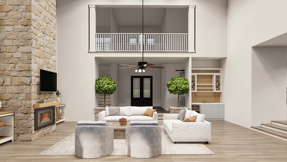 Country, Farmhouse Plan with 5178 Sq. Ft., 4 Bedrooms, 5 Bathrooms, 3 Car Garage Picture 16