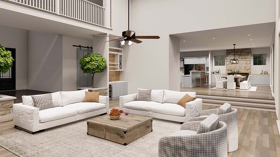 Country, Farmhouse Plan with 5178 Sq. Ft., 4 Bedrooms, 5 Bathrooms, 3 Car Garage Picture 17