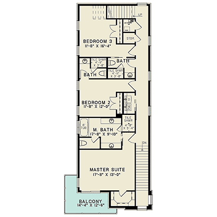 Contemporary, Modern House Plan 82774 with 3 Beds, 5 Baths, 2 Car Garage Second Level Plan