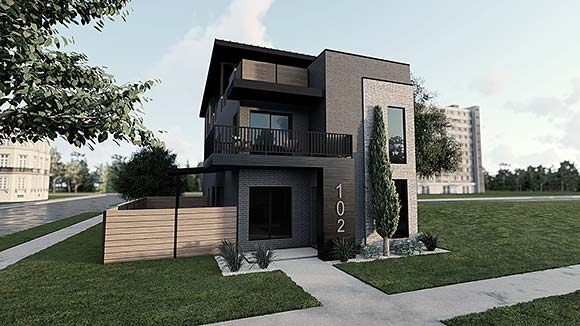 Contemporary, Modern House Plan 82774 with 3 Beds, 5 Baths, 2 Car Garage Elevation