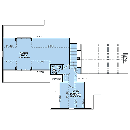 Country, Farmhouse House Plan 82776 with 3 Beds, 3 Baths, 3 Car Garage Second Level Plan