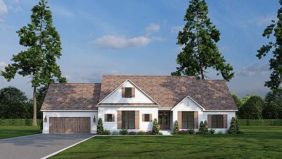 Country, Farmhouse House Plan 82776 with 3 Beds, 3 Baths, 3 Car Garage Elevation